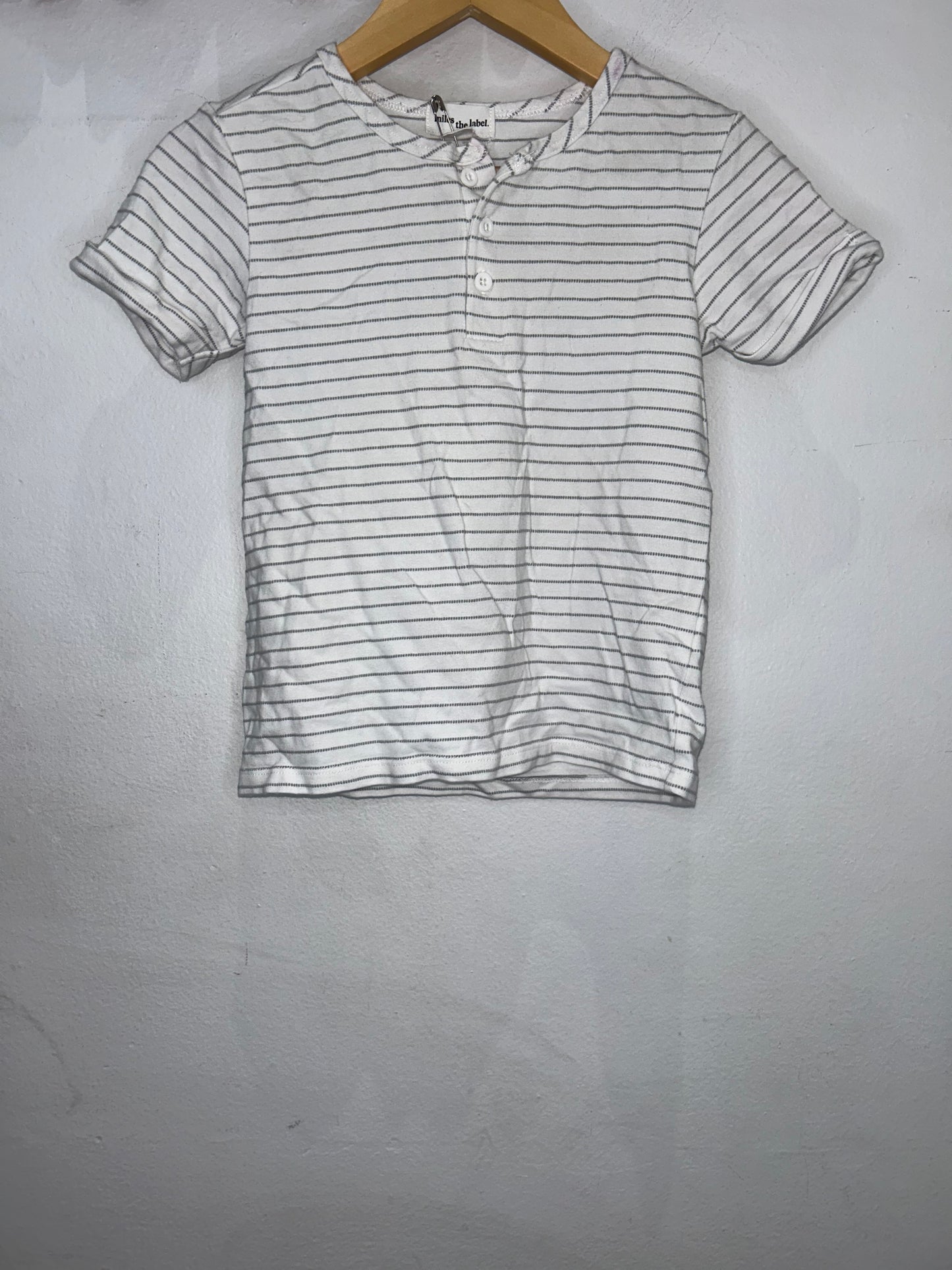 Miles the Label grey stripes tee 6y