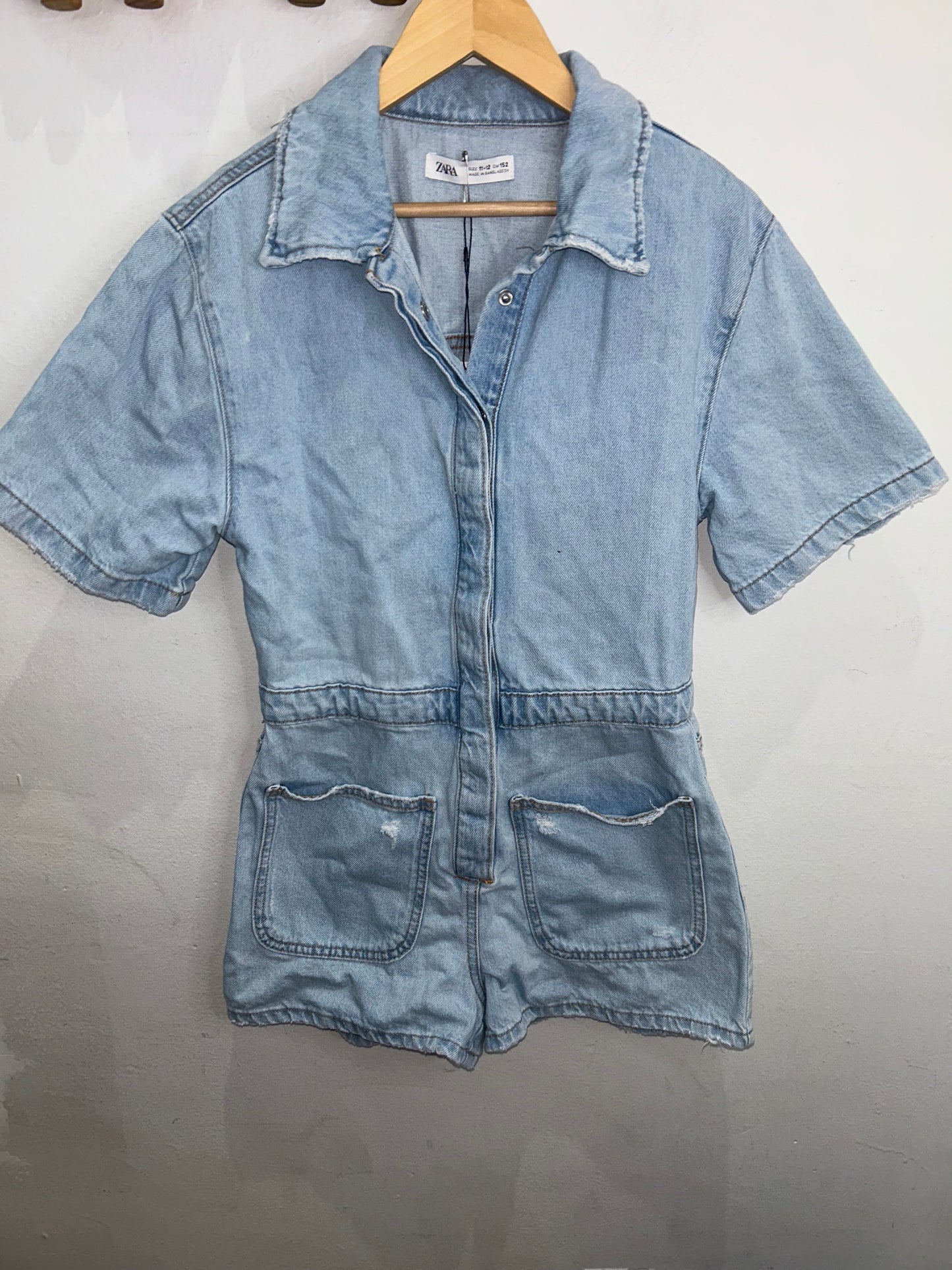 Denim shorty coveralls 11-12y