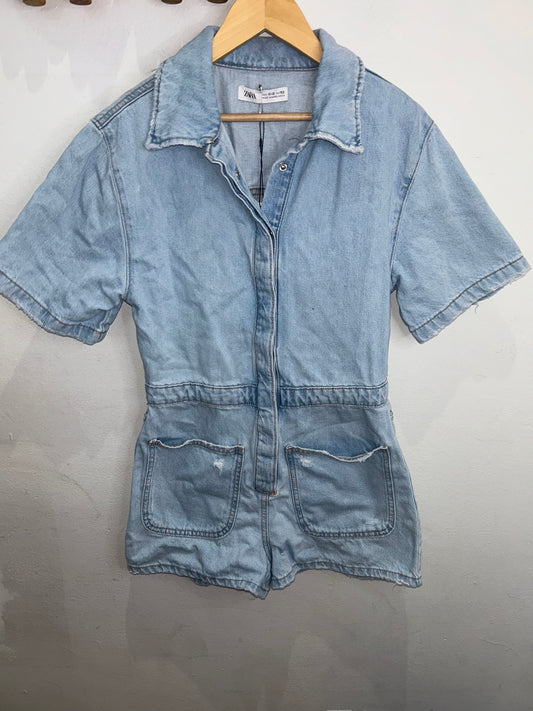 Denim shorty coveralls 11-12y