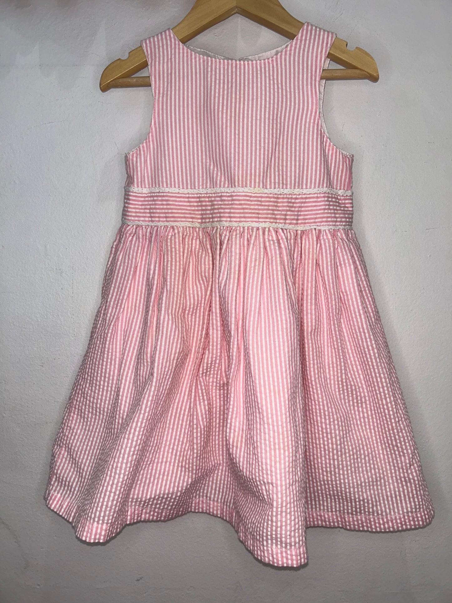 Pink White Striped Dress 18-24m