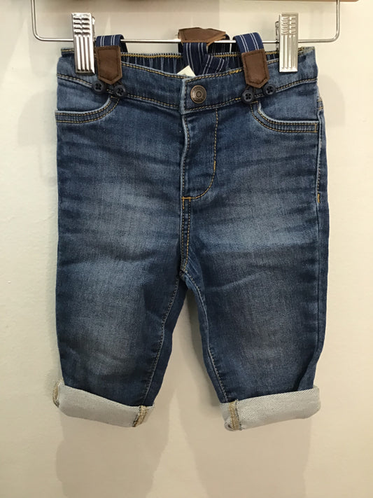 Jeans w suspenders 12m
