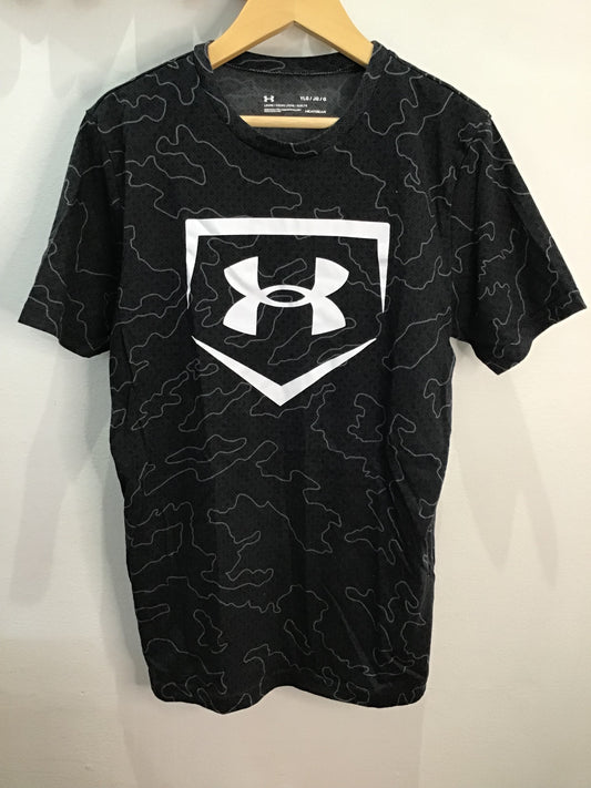 Tee Underarmour black pattern 14y