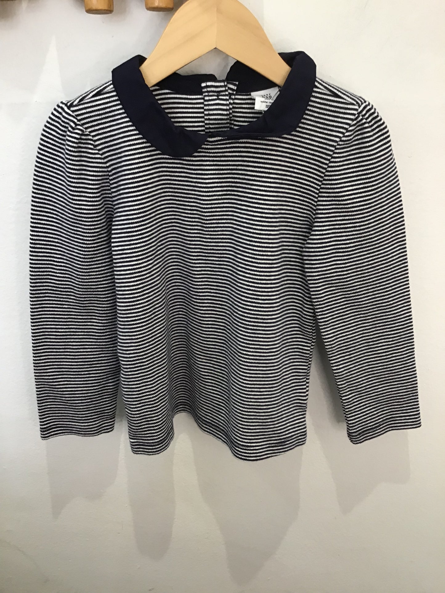 Collared striped knit longsleeve 4y
