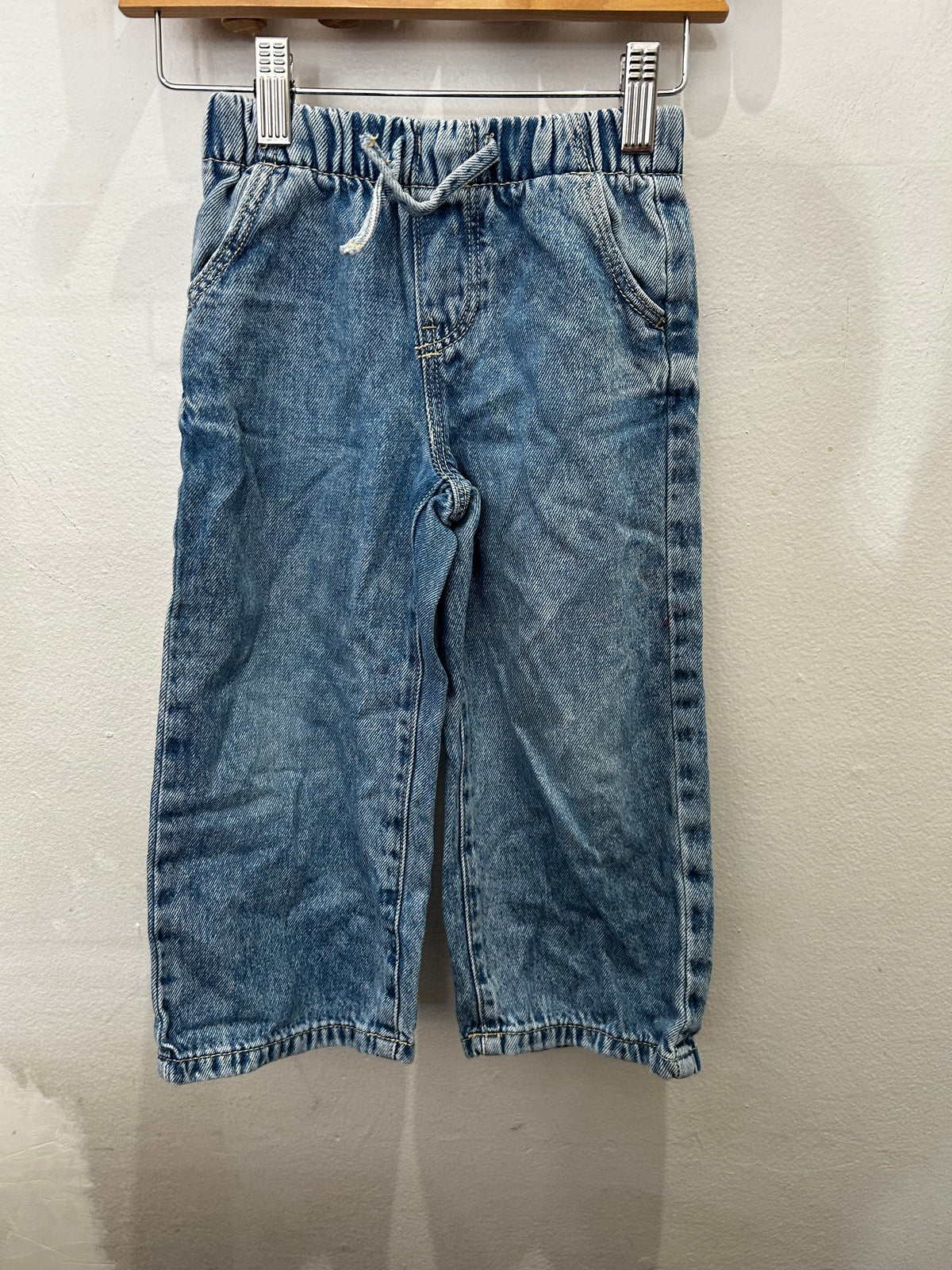 Wide leg drawstring jeans 4y