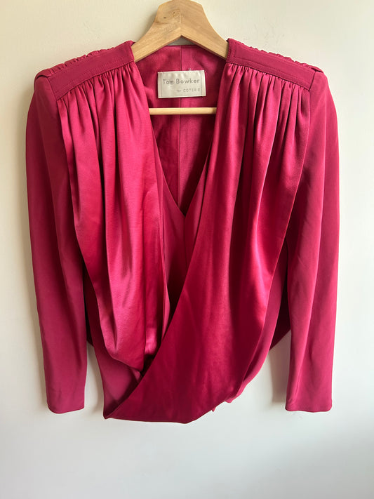 Structured pink satin blouse size 8