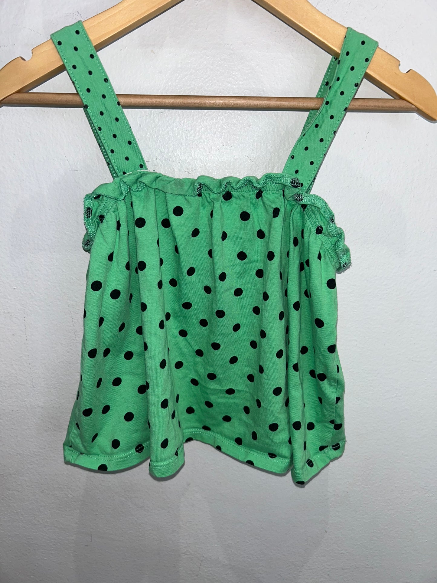 Green polka dots tanktop 7y