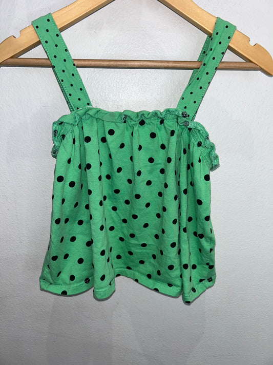Green polka dots tanktop 7y