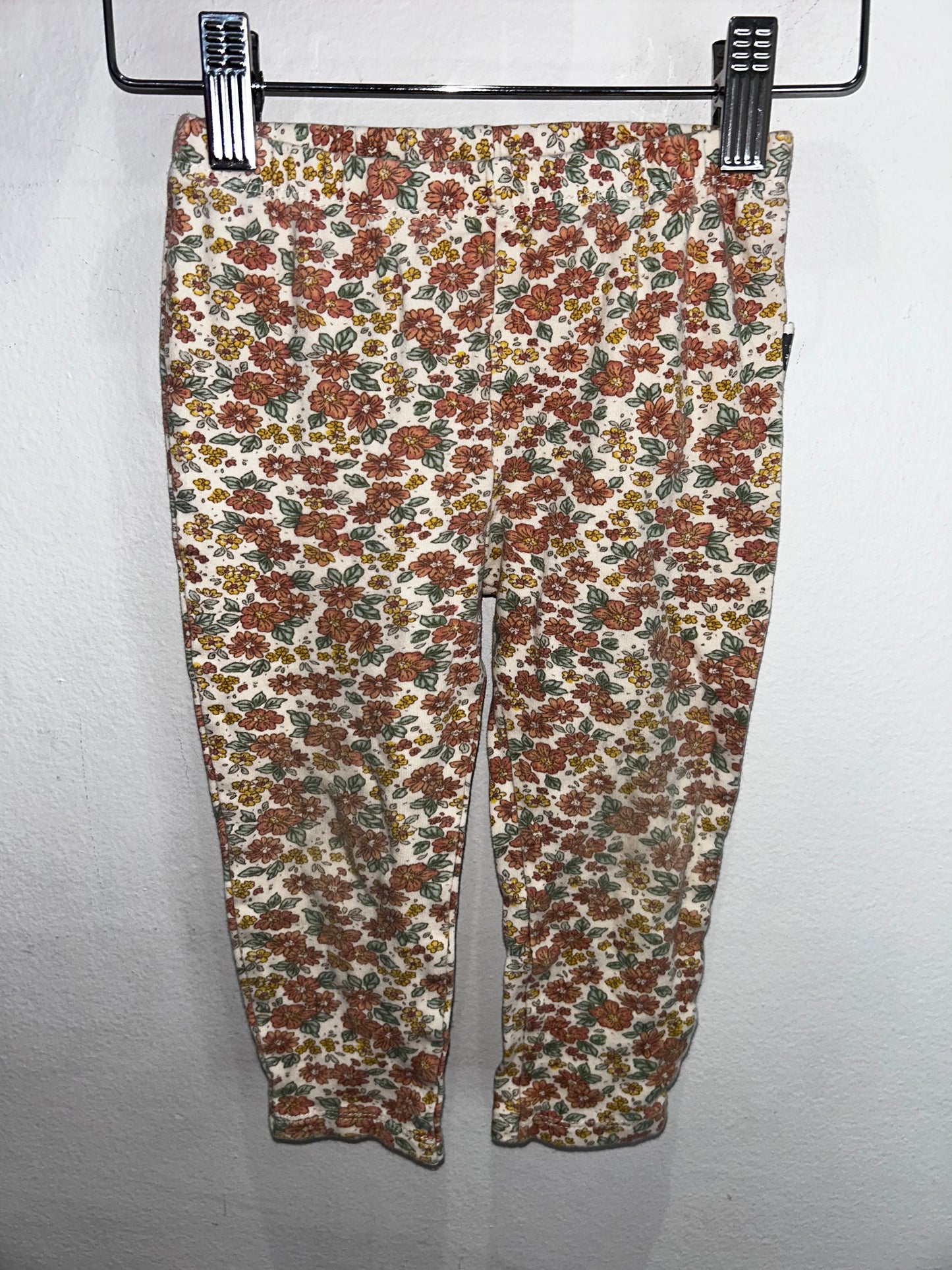 Brown floral leggings 3y