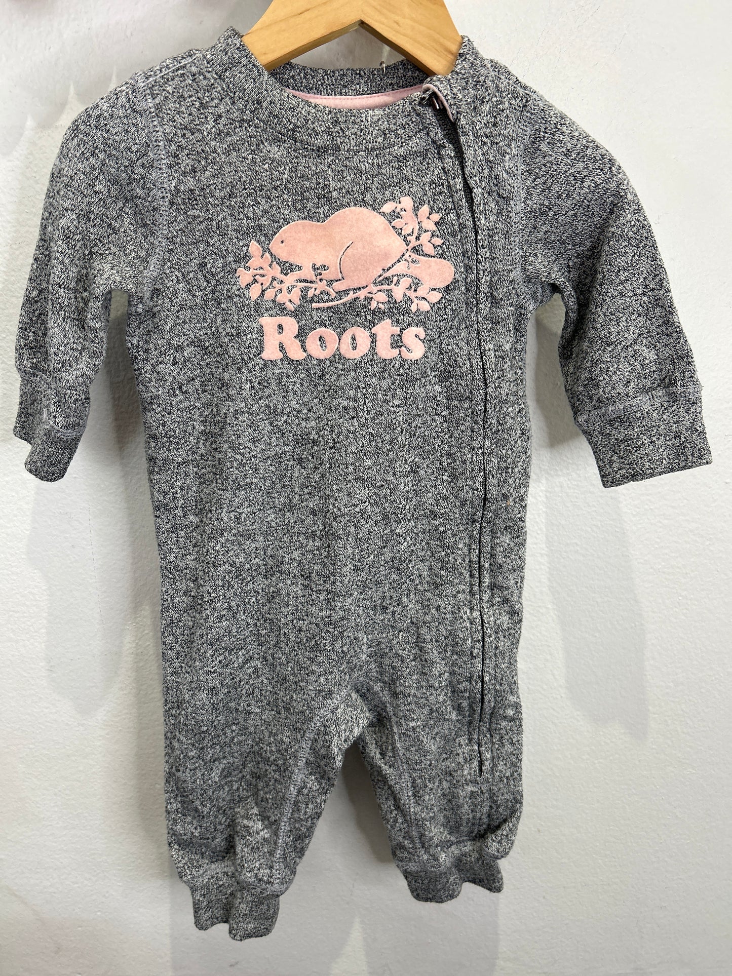 Roots pink logo romper 3-6m