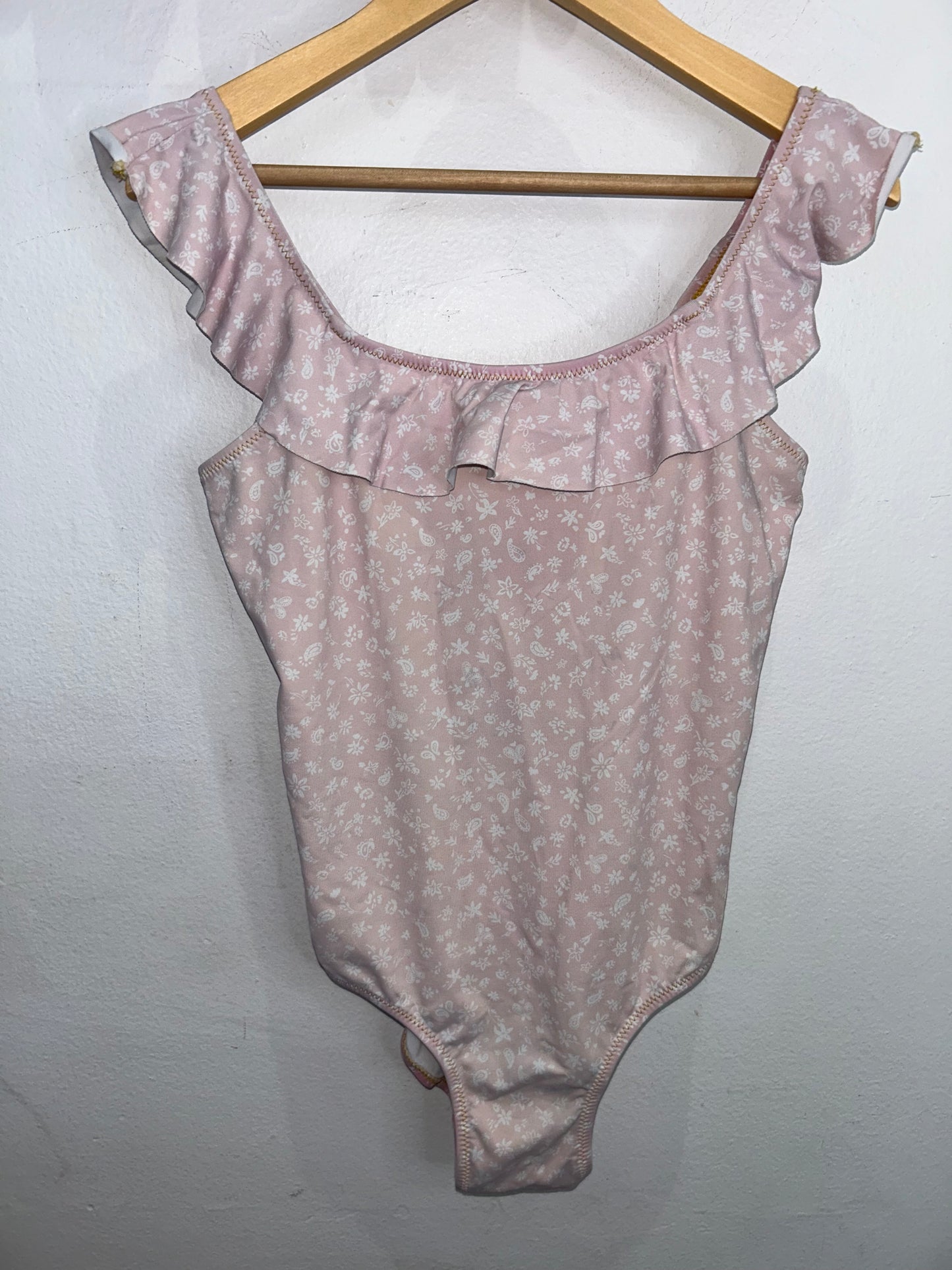 Pink paisley print swimsuit 11-12y