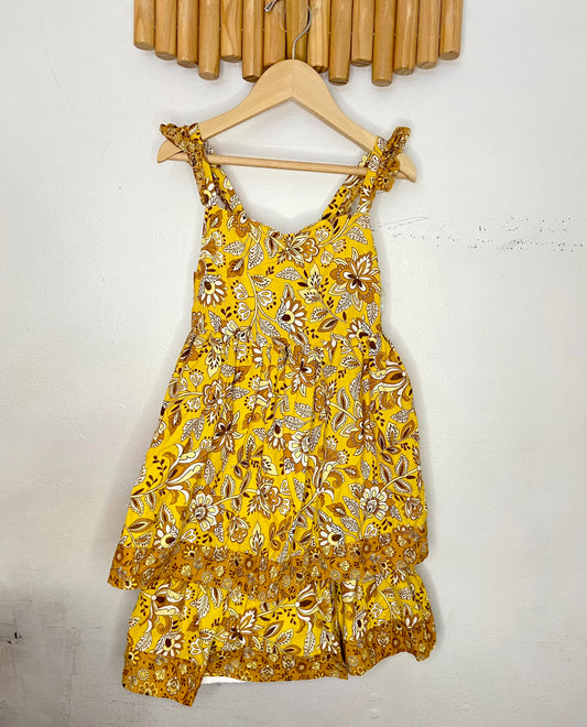 Joie yellow tiered dress 6y