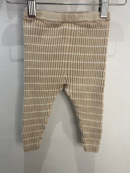 Beige ribbed sweater pants 12-18m