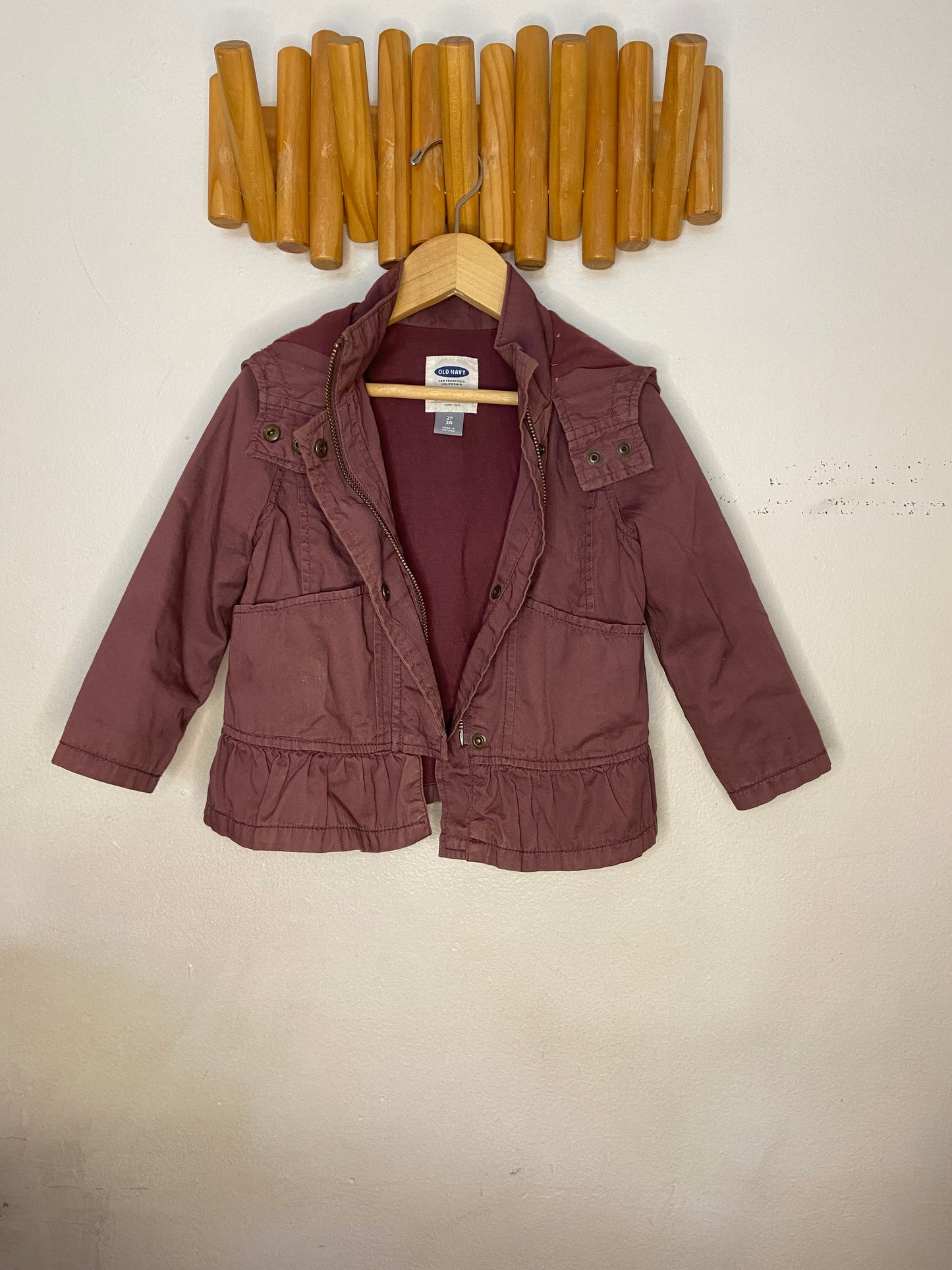 Purple cotton jacket 2y