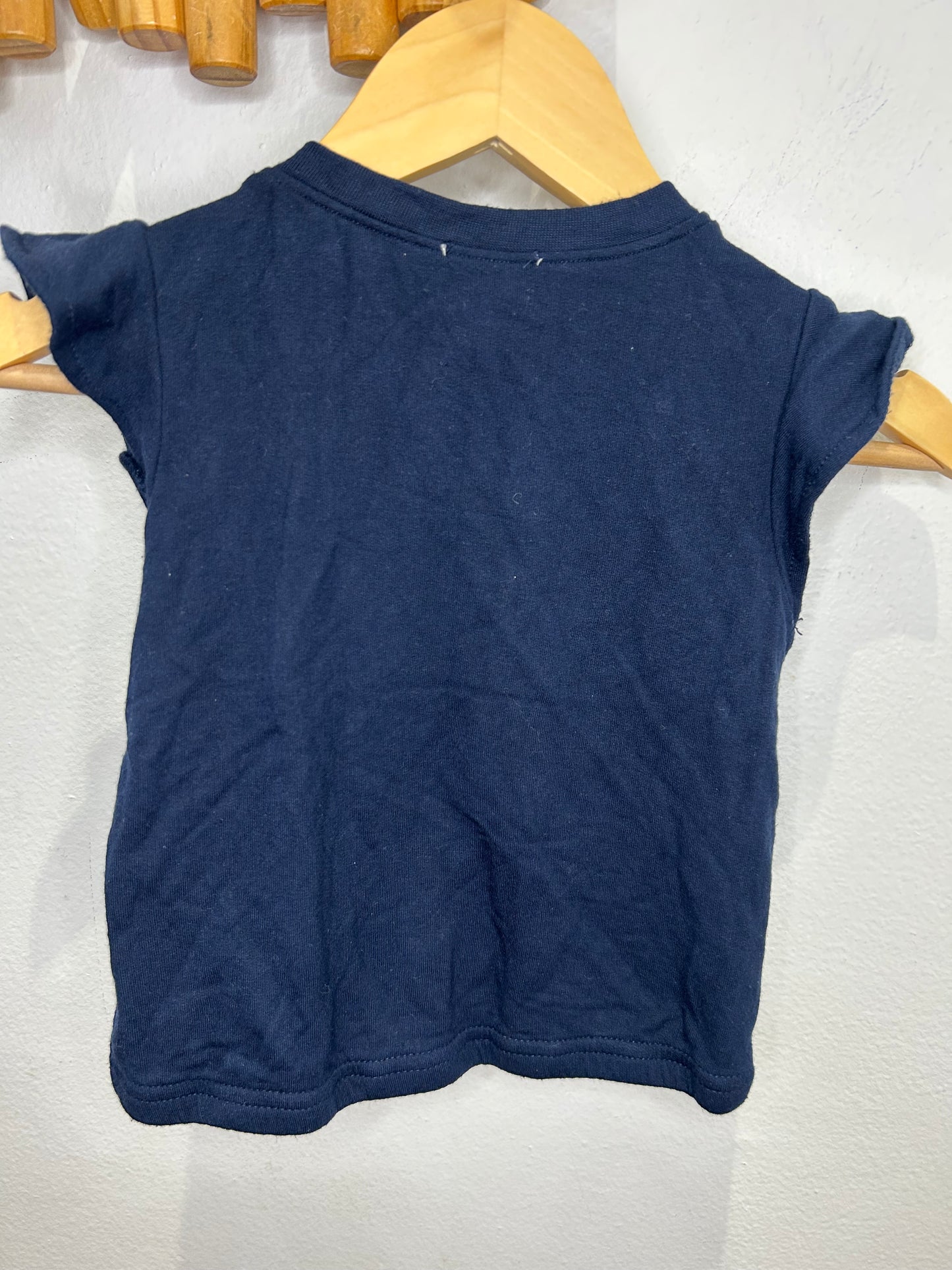 Navy kangaroo pocket tee 18-24m