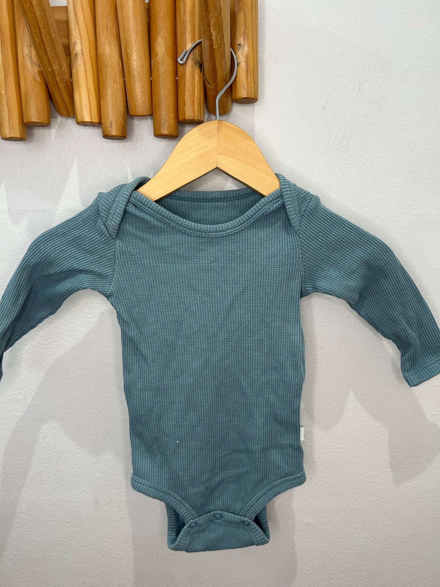 Louloulollipop teal waffle oneise 0-3m