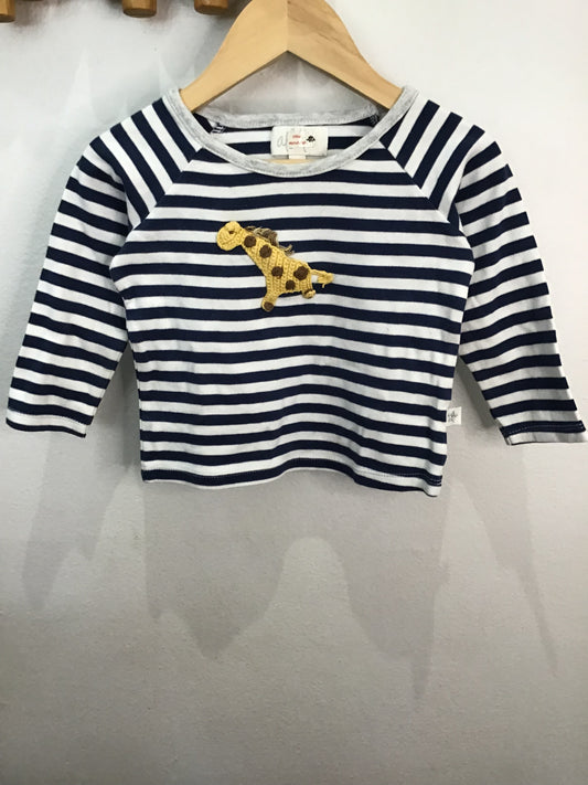 Longsleeve thick giraffe 3-6m