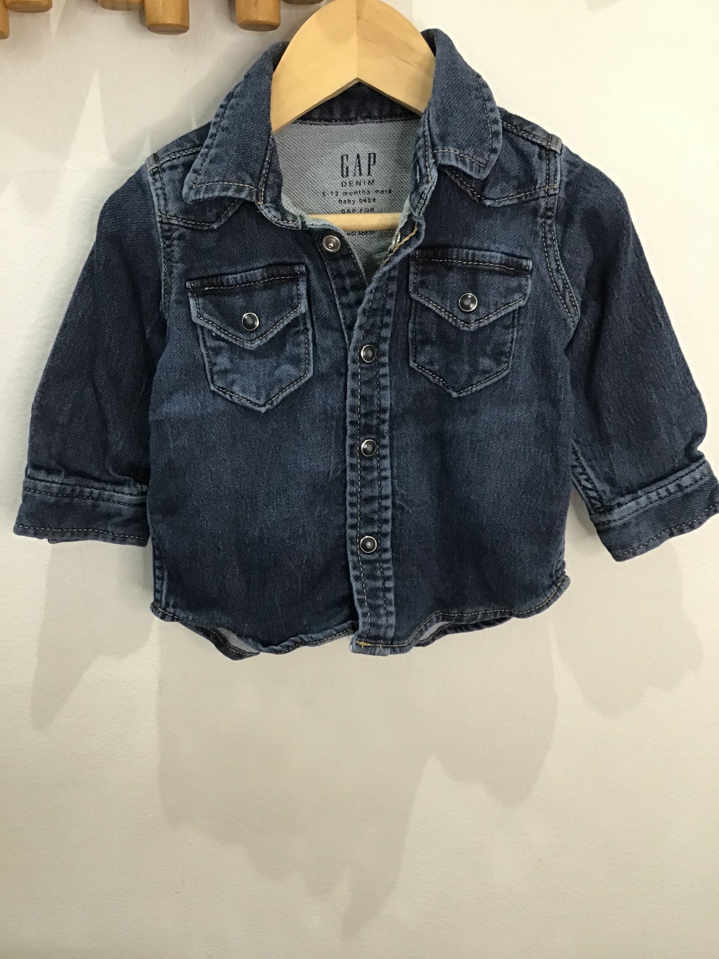 Stretchy denim shirt 6-12m