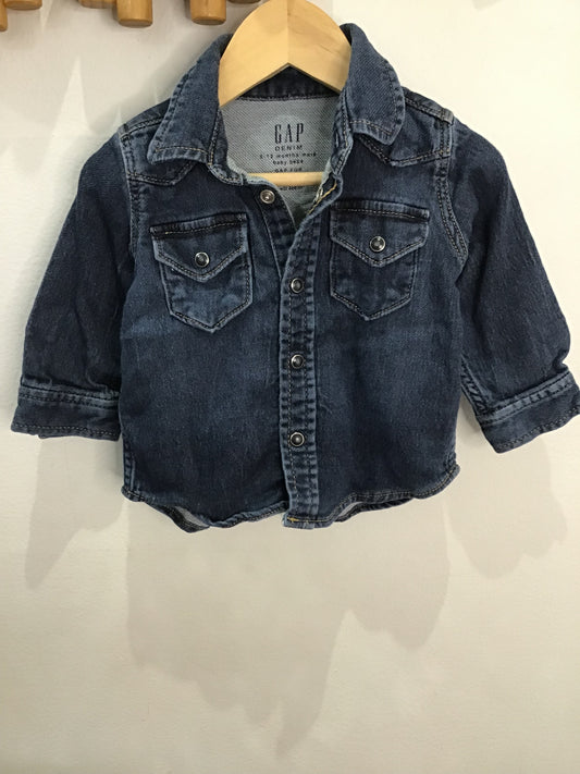Stretchy denim shirt 6-12m