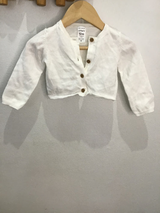White  cropped cardigan 12m