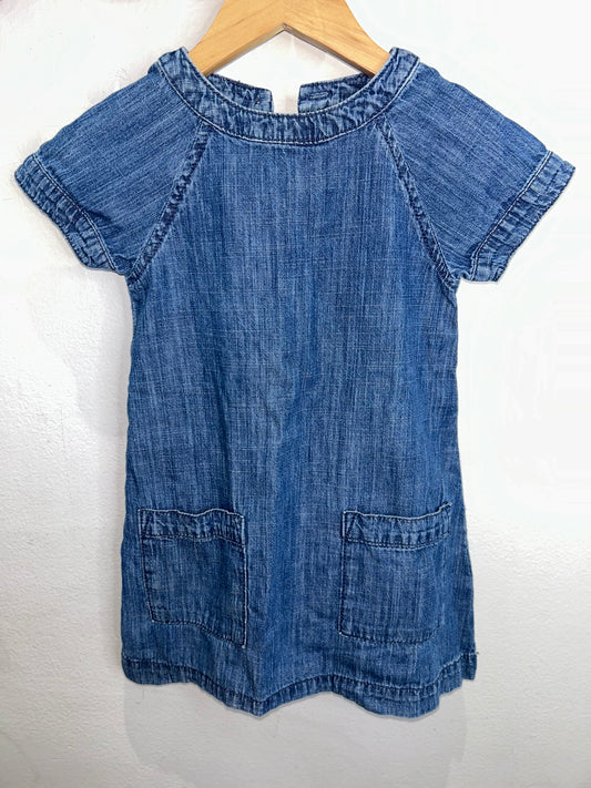 Denim big pocket dress 2-3y