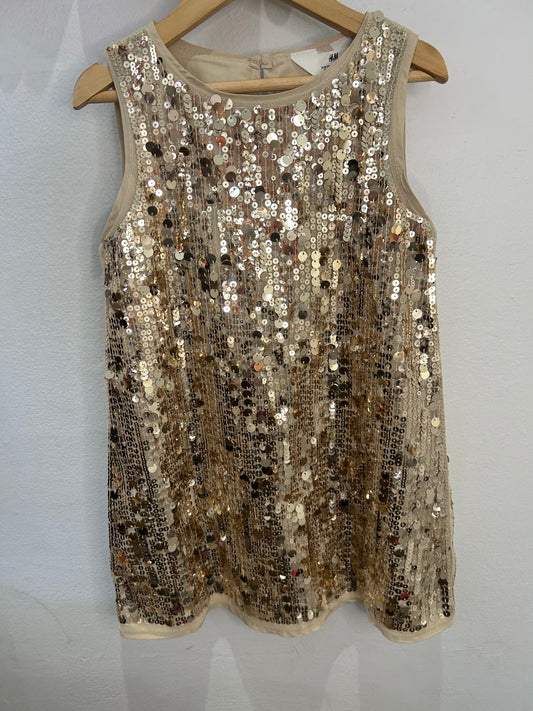 Gold sequin dress 4-5y