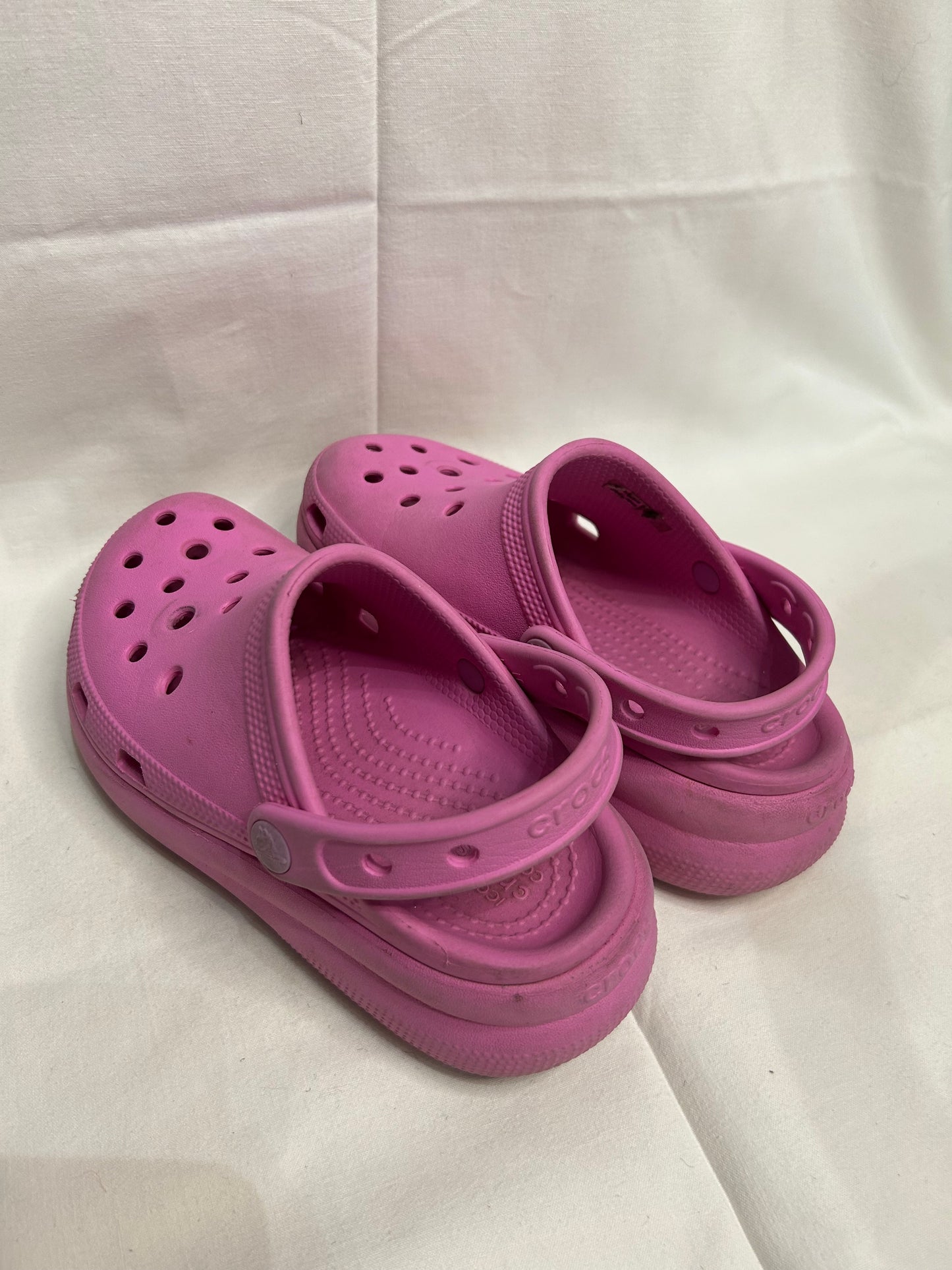 Y1 pink platform Crocs