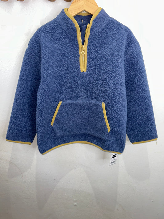 Blue fleece halfzip 4-5y NEW