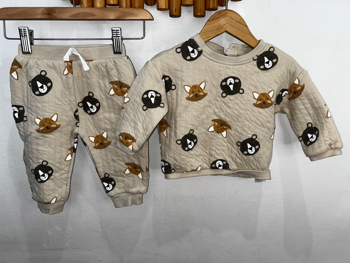 Bear and fox jogger set 9-12m