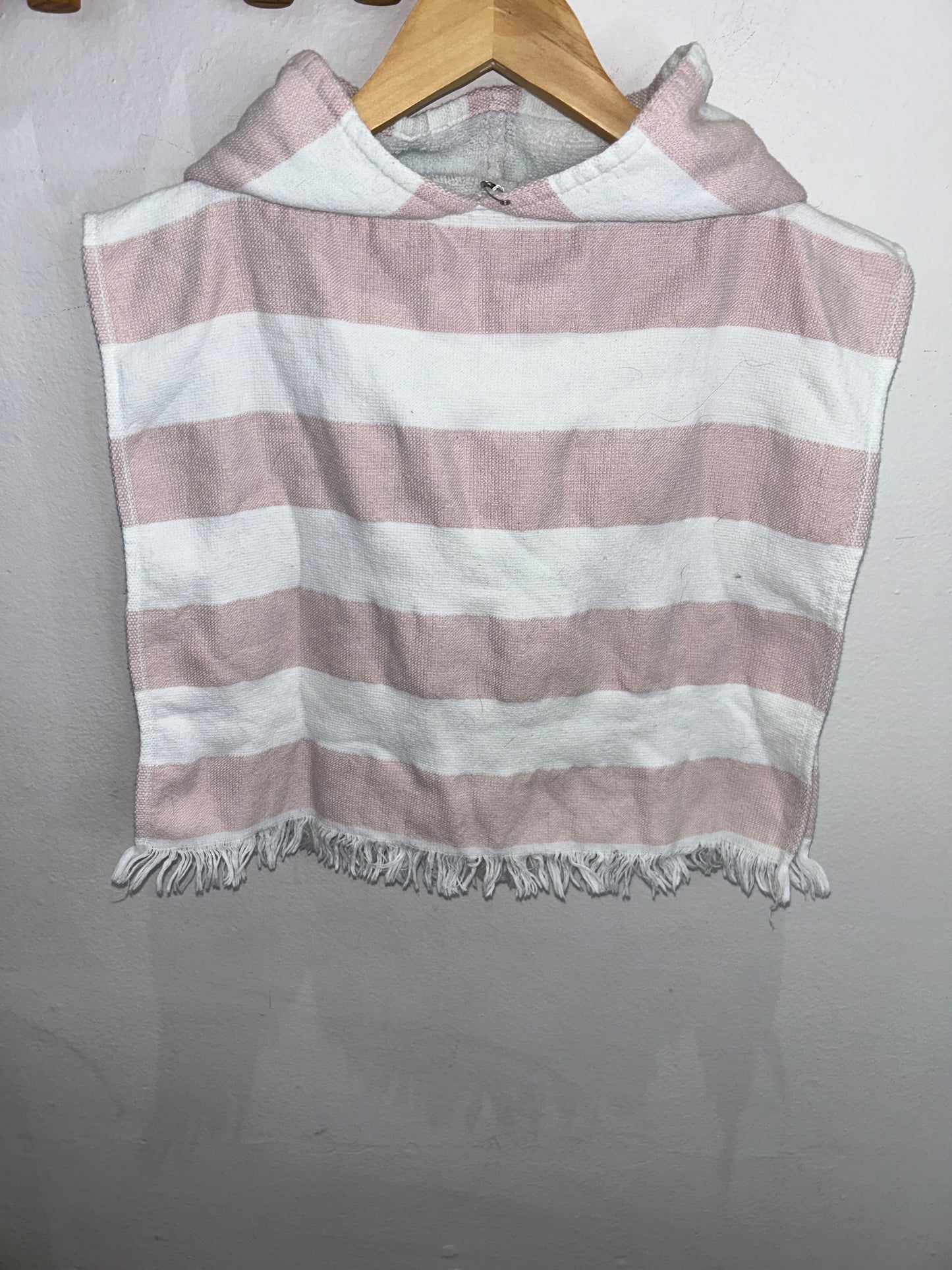 Pink stripes towel poncho 12m-3y