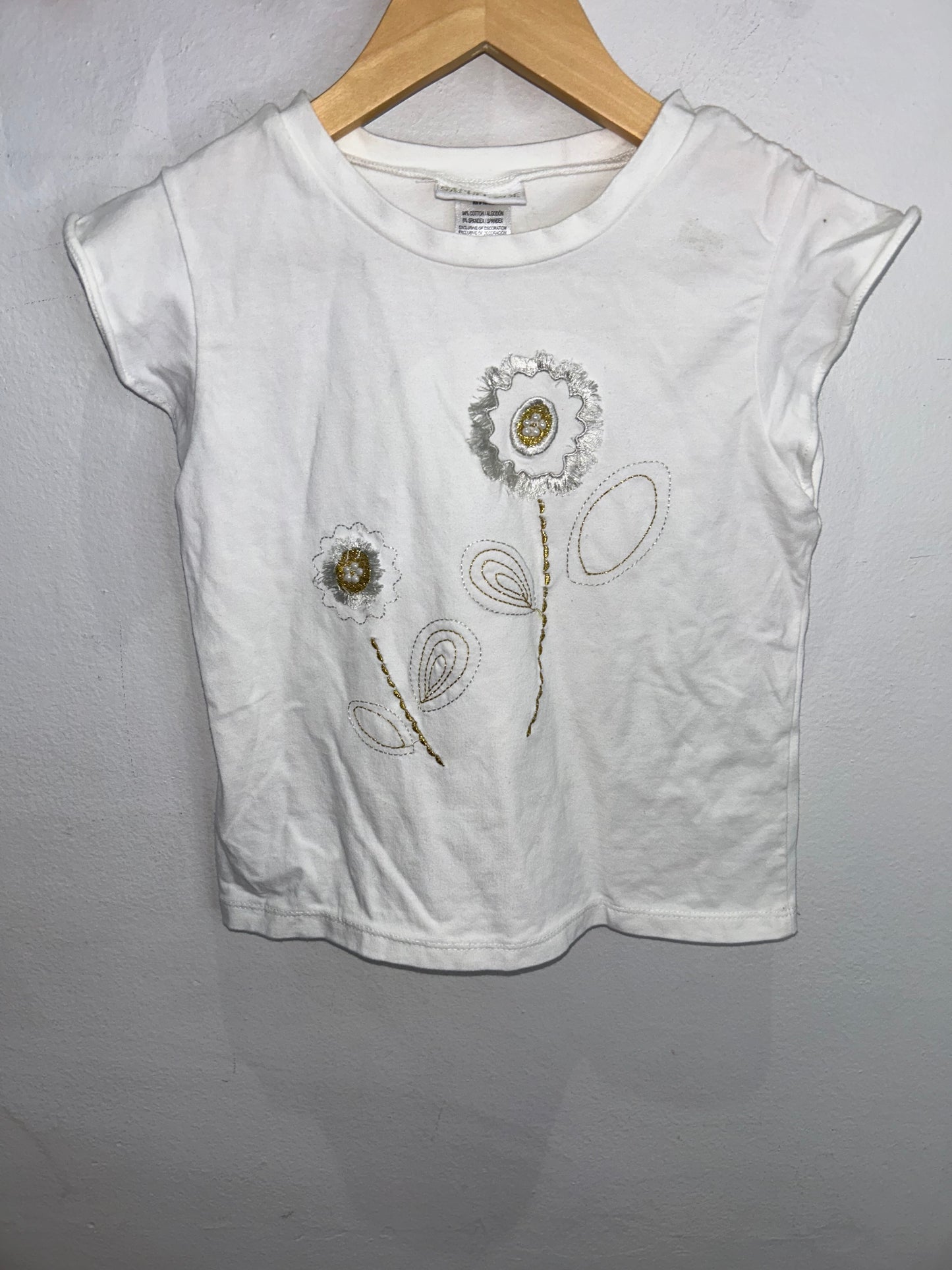 Gold flowers tee 7-8y