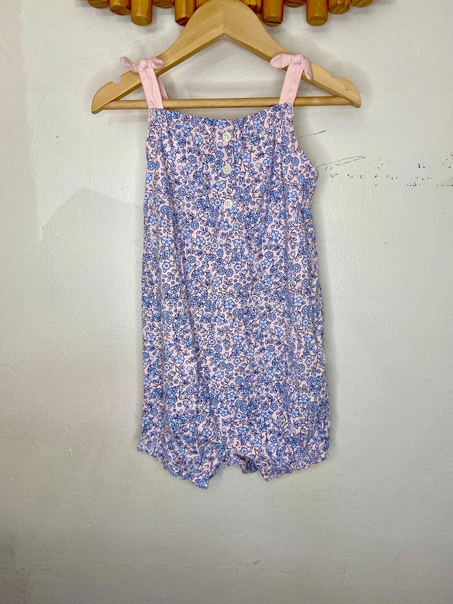 Blue flowers frilly romper 24m