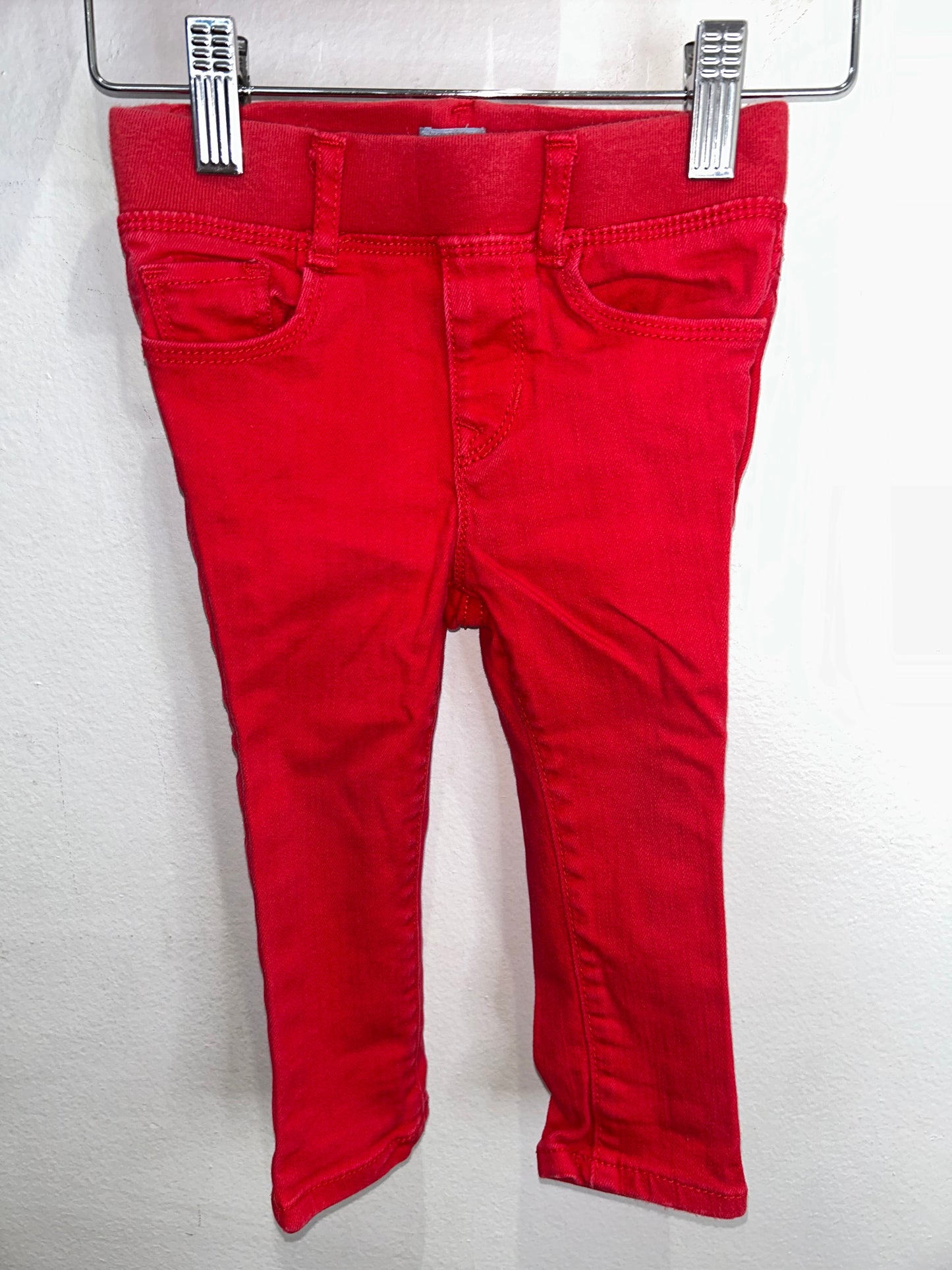 Red pull-on jeans 18-24m