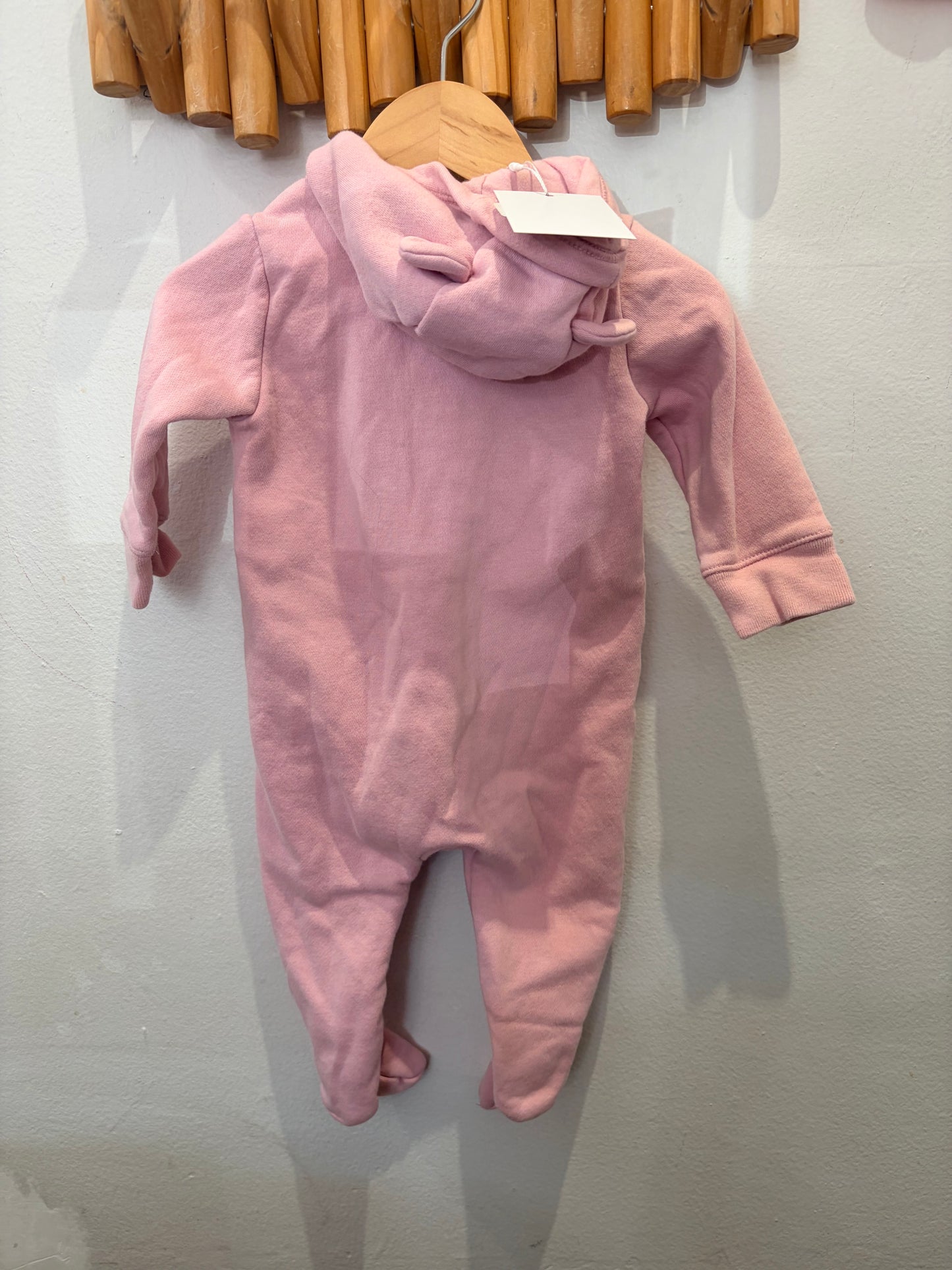 Pink footed sweatshirt romper 3-6m