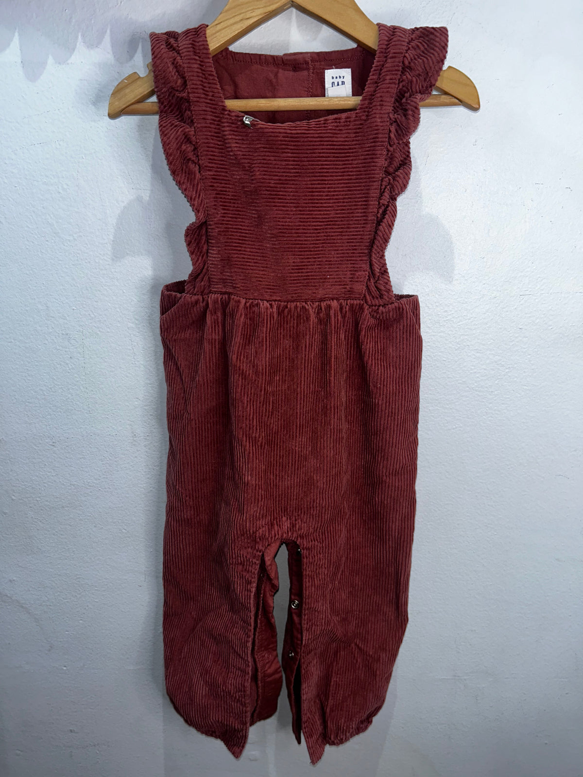 Rust corduroy romper 18-24m