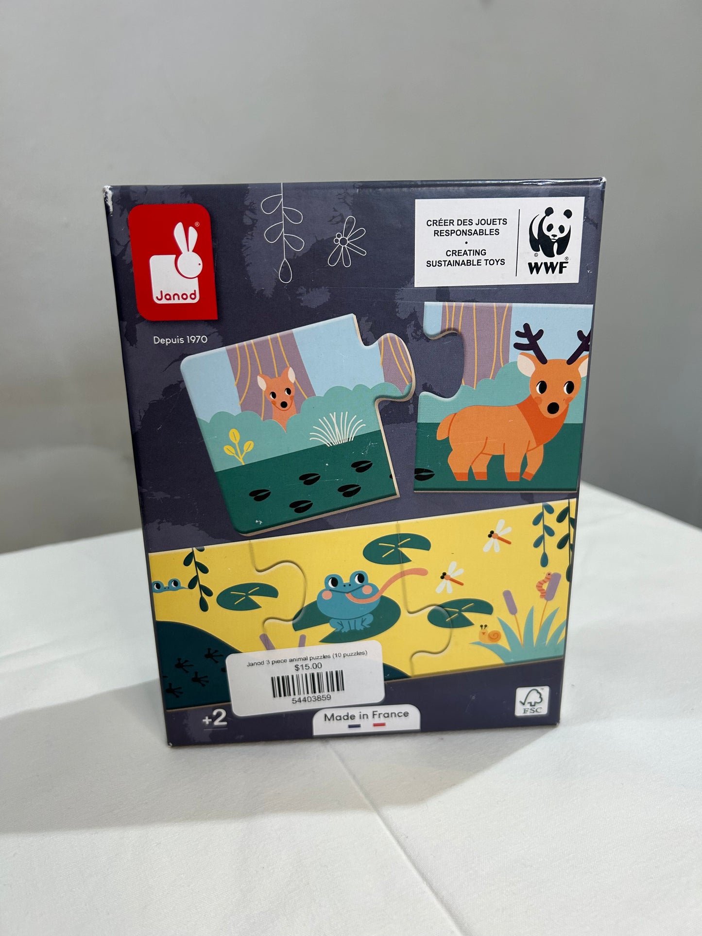 Janod 3 piece animal puzzles (10 puzzles)