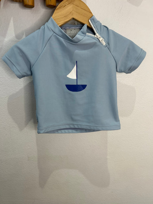 Blue boat rashguard 0-6m
