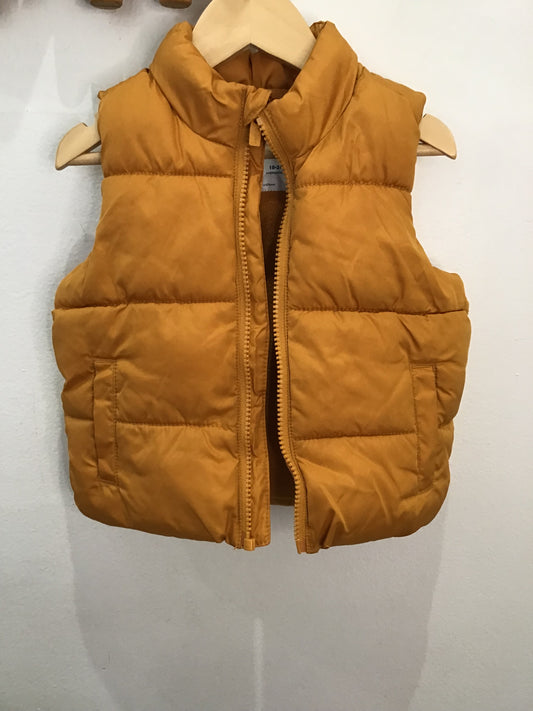 Mustard puffer vest 18-24m