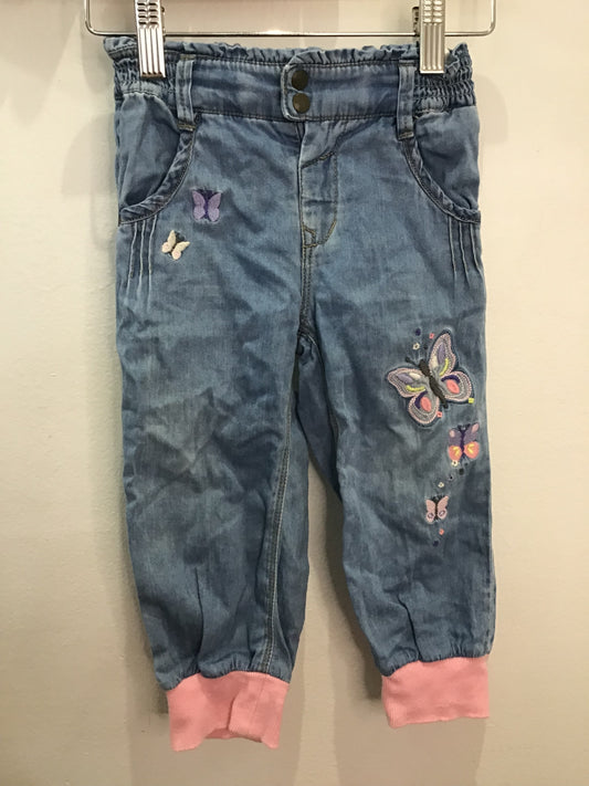 Butterflies cuffed jeans 12-18m