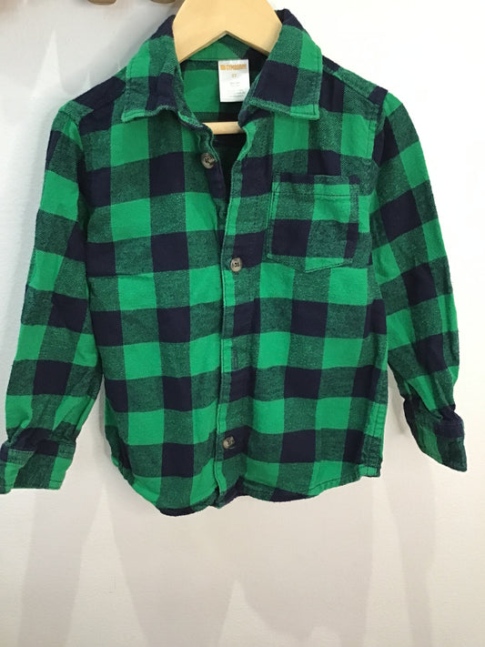 Shirt green checkered flannel 3y