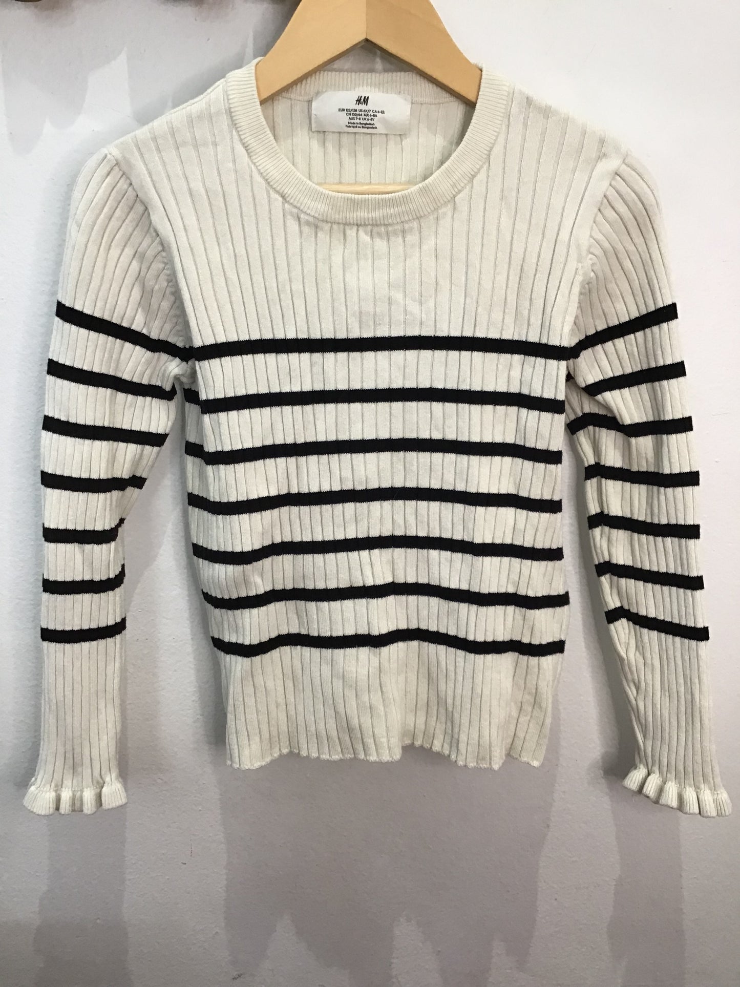 Striped fitted sweater 6-8y
