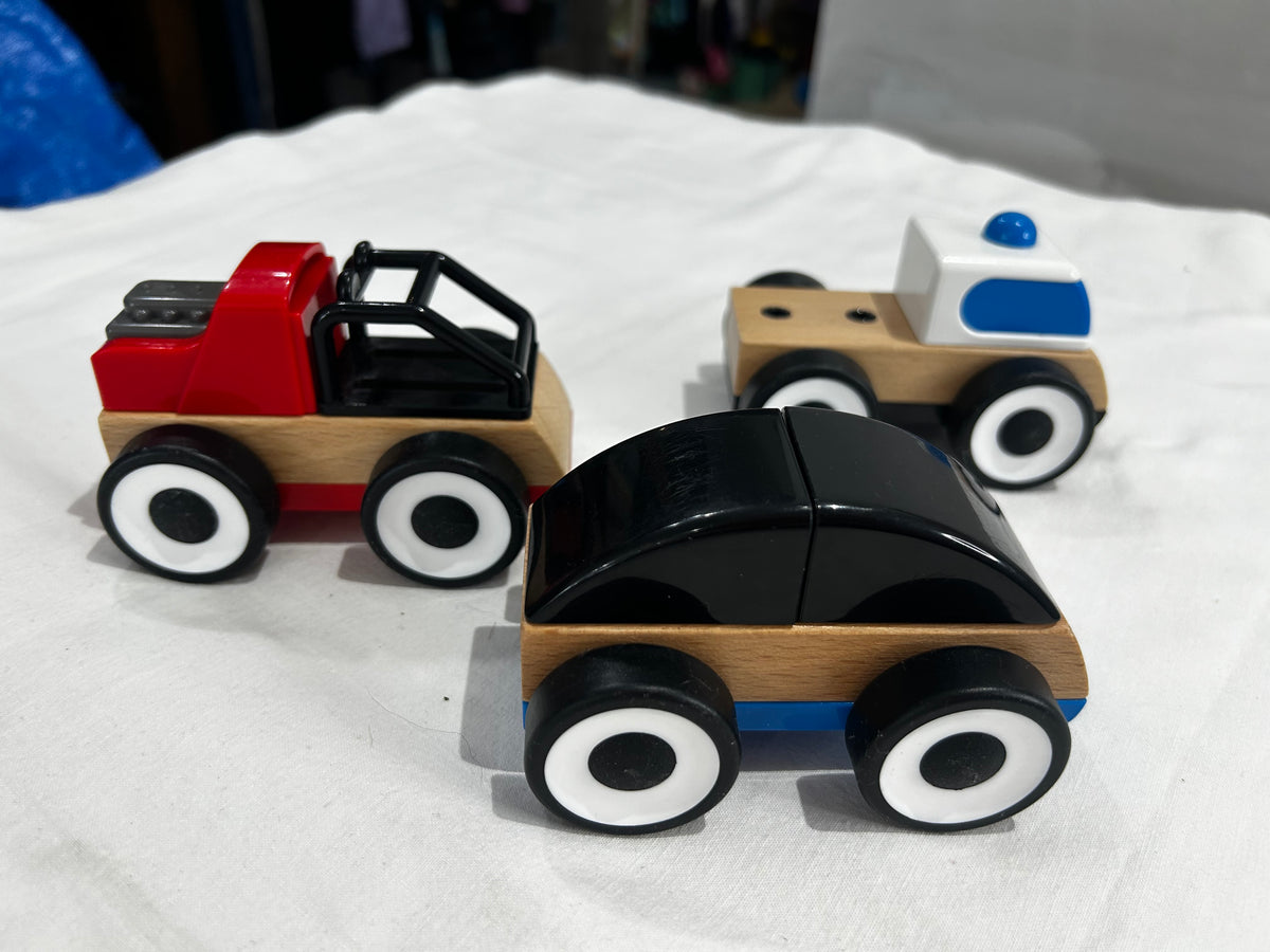 3-piece Wooden Car Set