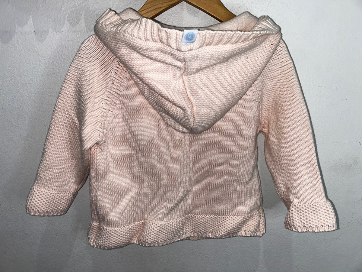 Wooden buttons pink sweater 12-18m