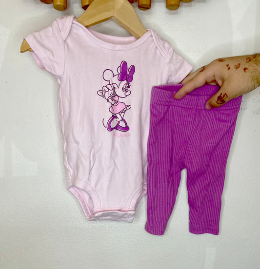 Purple Minnie set 3m