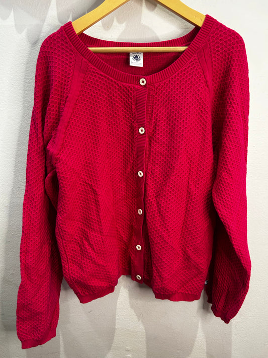 Petit Bateau pink waffle cardigan 12y