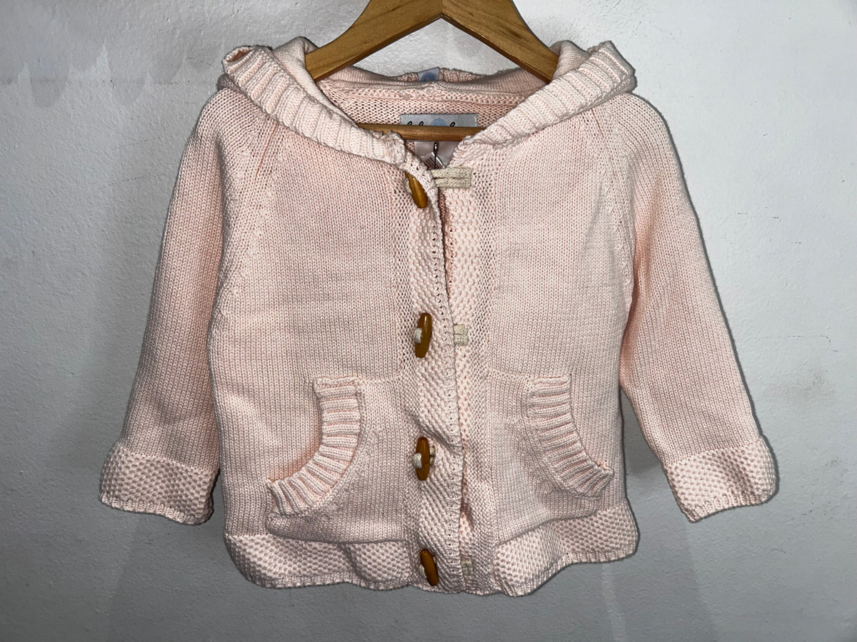 Wooden buttons pink sweater 12-18m