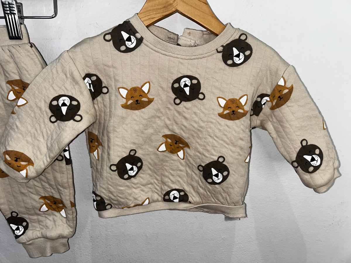 Bear and fox jogger set 9-12m