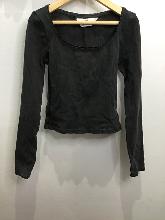 Longsleeve ash ribbed cropped 8-10y
