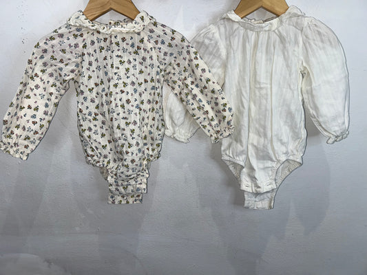 Two pack blouse onesies 9-12m