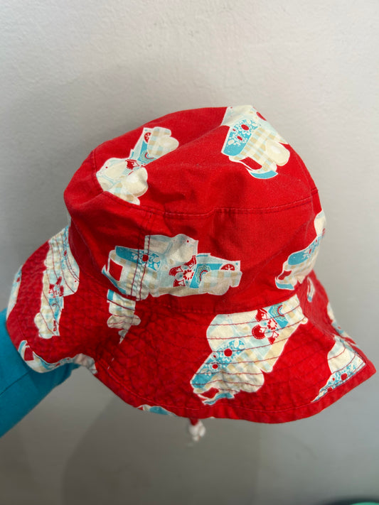 Puffingear red trucks hat 2-5y
