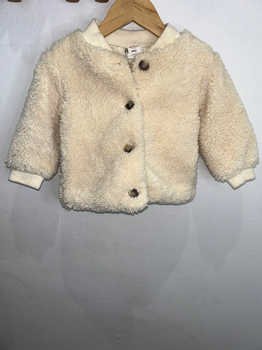 Cream teddy jacket 6-12m
